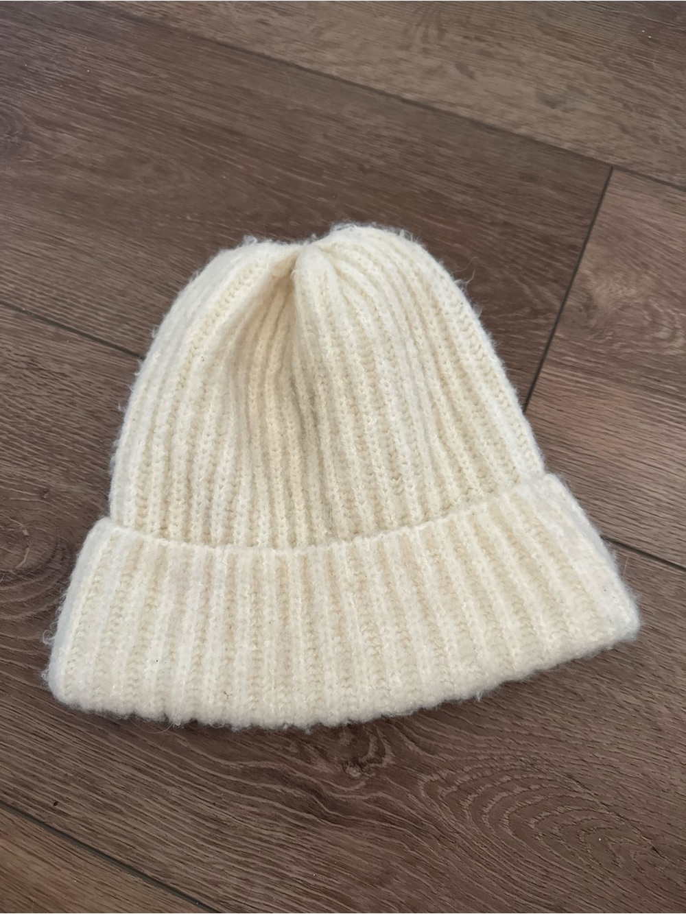 Abercrombie & Fitch Cozy Cream Ribbed Knit Beanie